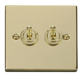 VPBR422  Deco Victorian 2 Gang 2 Way 10AX Toggle Switch
